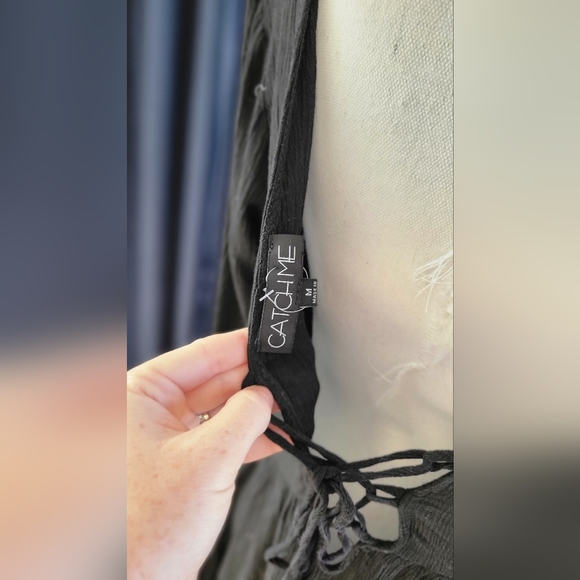 CATCH ME | Black Swing Tiered Boho Gypsy Dress - Picture 11 of 12